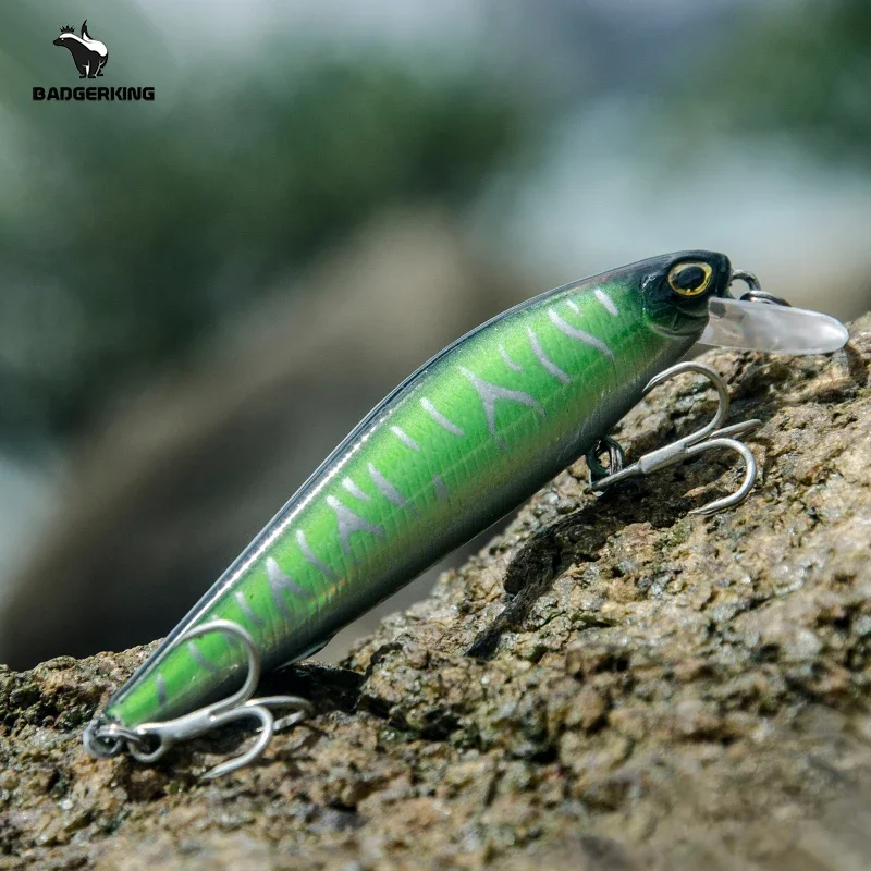 Artificial Bait for Bass Fishing, Slow Sinking Lure, Epoxy Coated Minnow, Crankbait Wobblers, High Quality