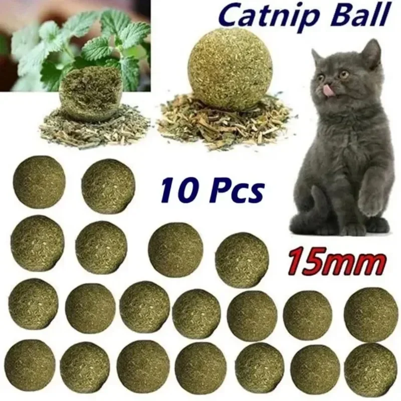 10 Pcs 15mm Healthy Natural Mint Ball Catnip Ball Playing Toy Molars Supplies Pet Snacks Cat Supplies pet toys cat toy cat mint treats