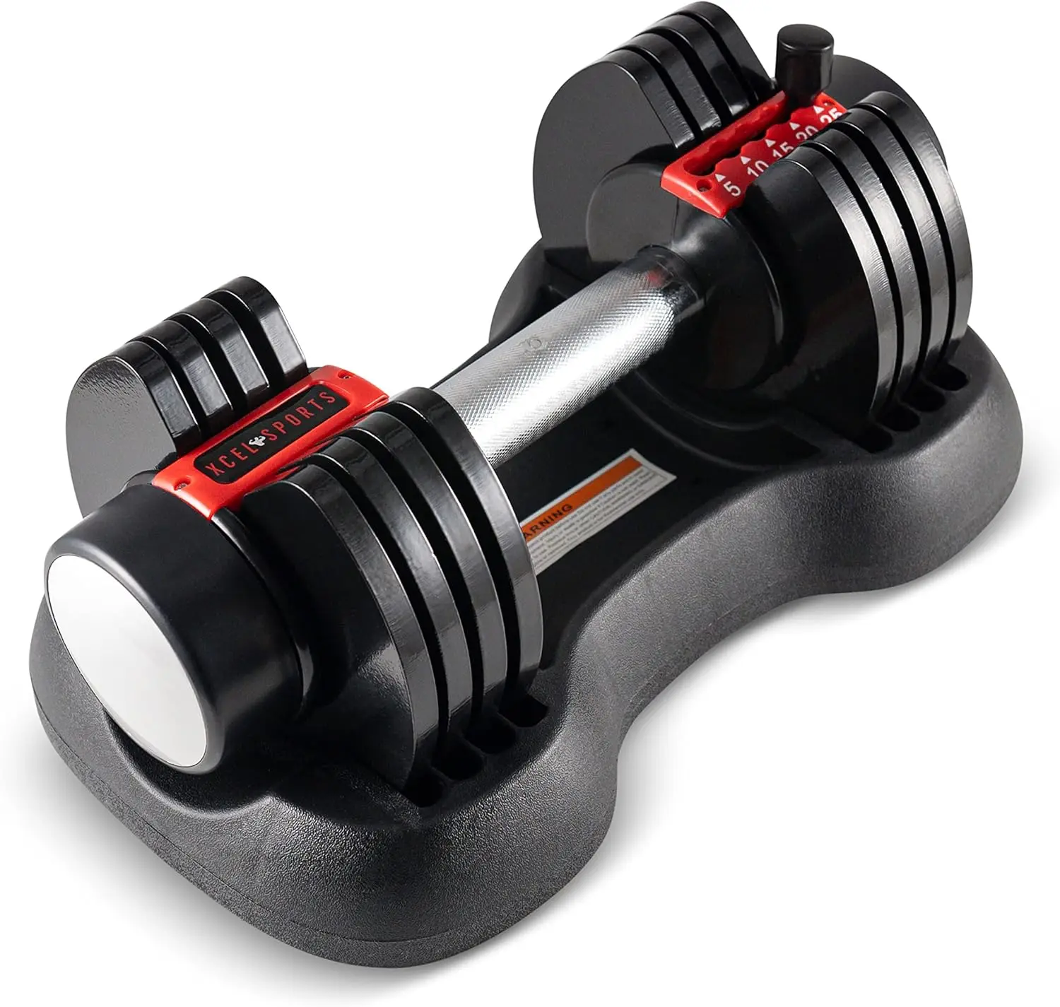 

Xcel Sports Adjustable Dumbbell (25lbs) Easy adjusting weights from 5 to 25lbs.(Single),Black