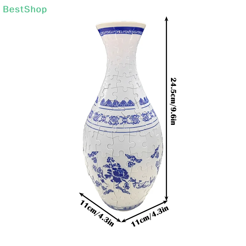 3D Puzzle Vase Flower Porcelain Design DIY Assembly Educational Toy Home Decoration House Arrangement Warming Christmas Gift Toy 6