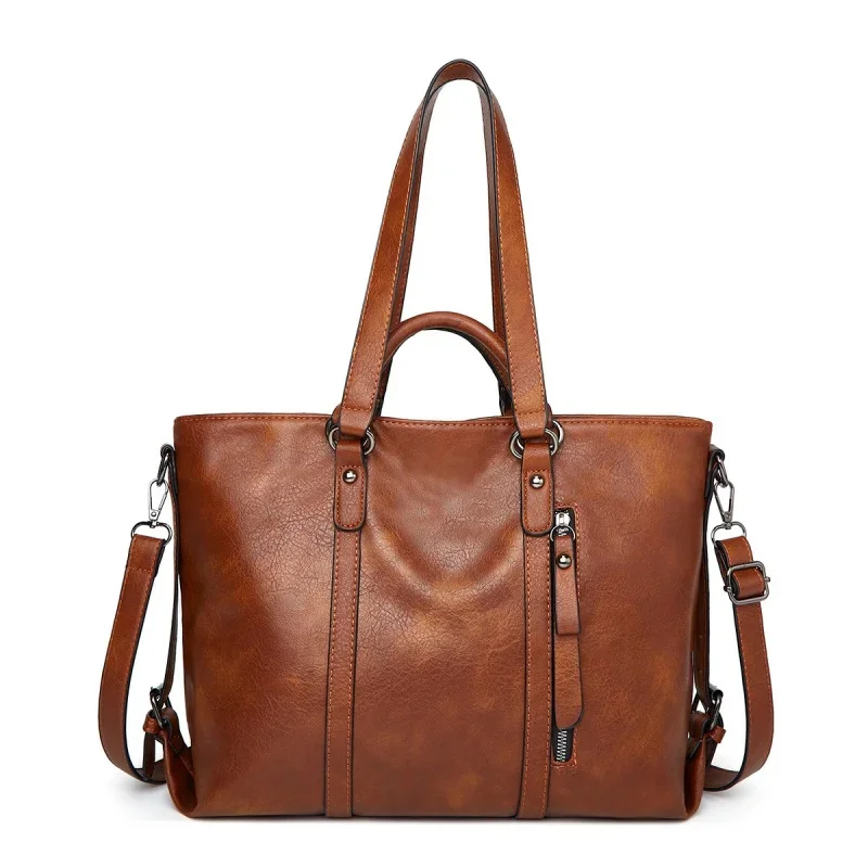 

Vintage Large Capacity Women's Handbag Fashion Leather Shoulder Messenger Luxury Female Tote Bag