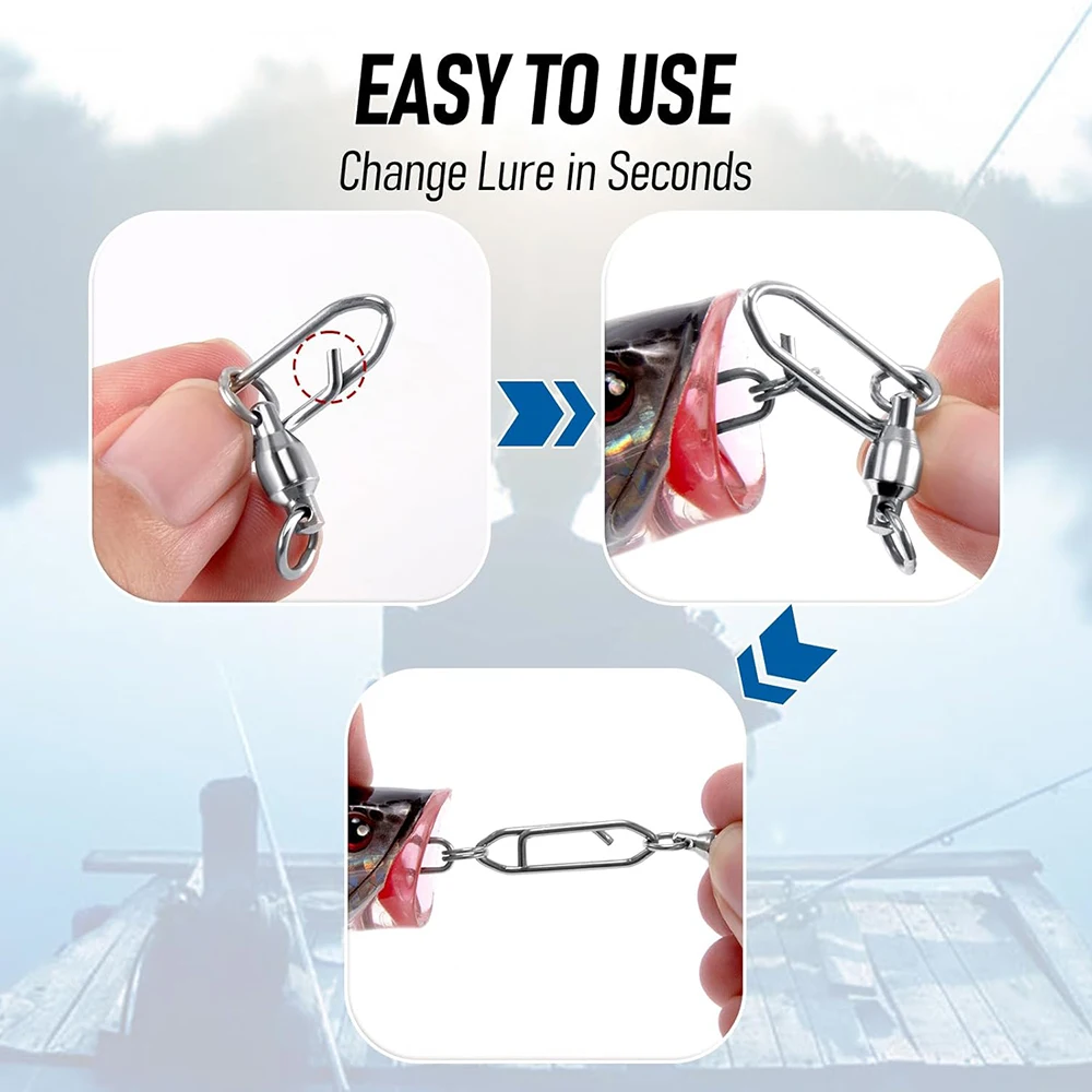 Fishing Bearing Rotary Connector 10Pcs 0#-5# Silver Strong 360&deg; Fishing Bait Quick Pin Connection Ring Gear Accessories