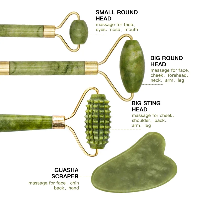 Gua Sha Massager For Face Care Jade Rollers Guasha Beauty Tools Skin Scraping Chin Facial Lifting Natural Stone Gouache Massage