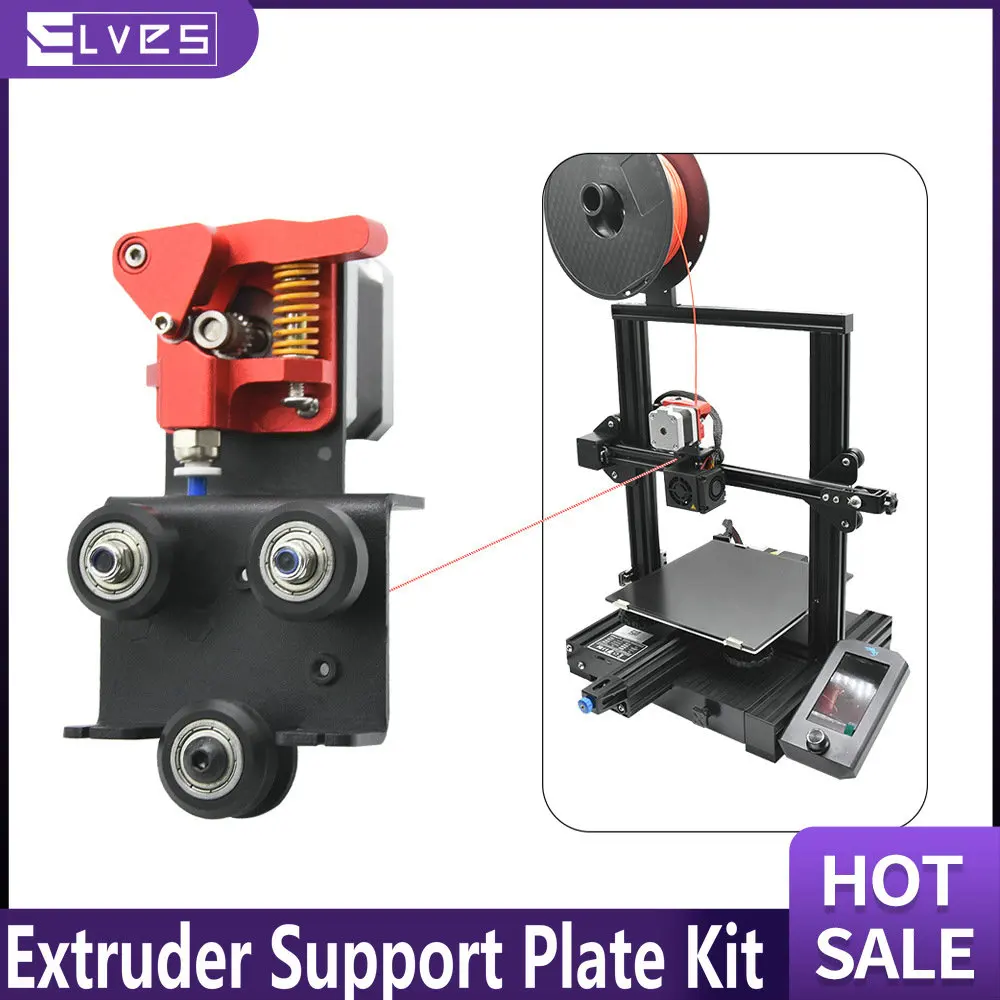 ELVES Upgrade CR10S Pro Dual Gear Direct Drive Extruder Support Plate Kit, Easy Print Flexible Filament for Ender3/3 Pro/CR10/S jgmaker artist d pro 3d printer idex independent dual extruder support ru de es fr it language tpu pla abs petg filament