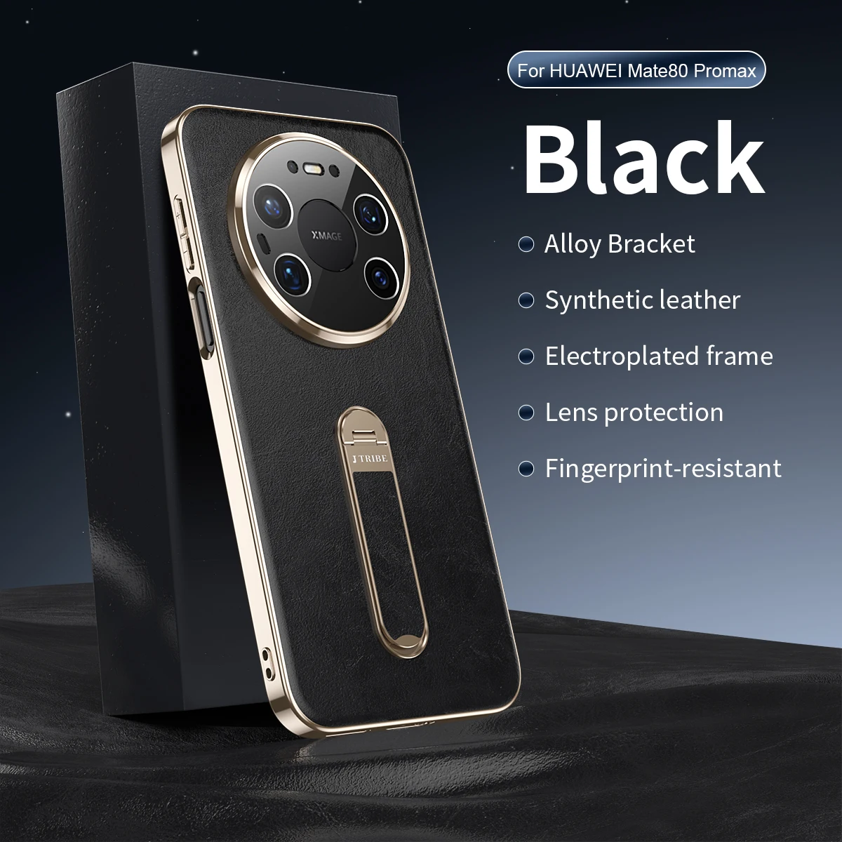 High-End Vegan Leather Phone Case with Ultimate Protection and Metal Stand Cover