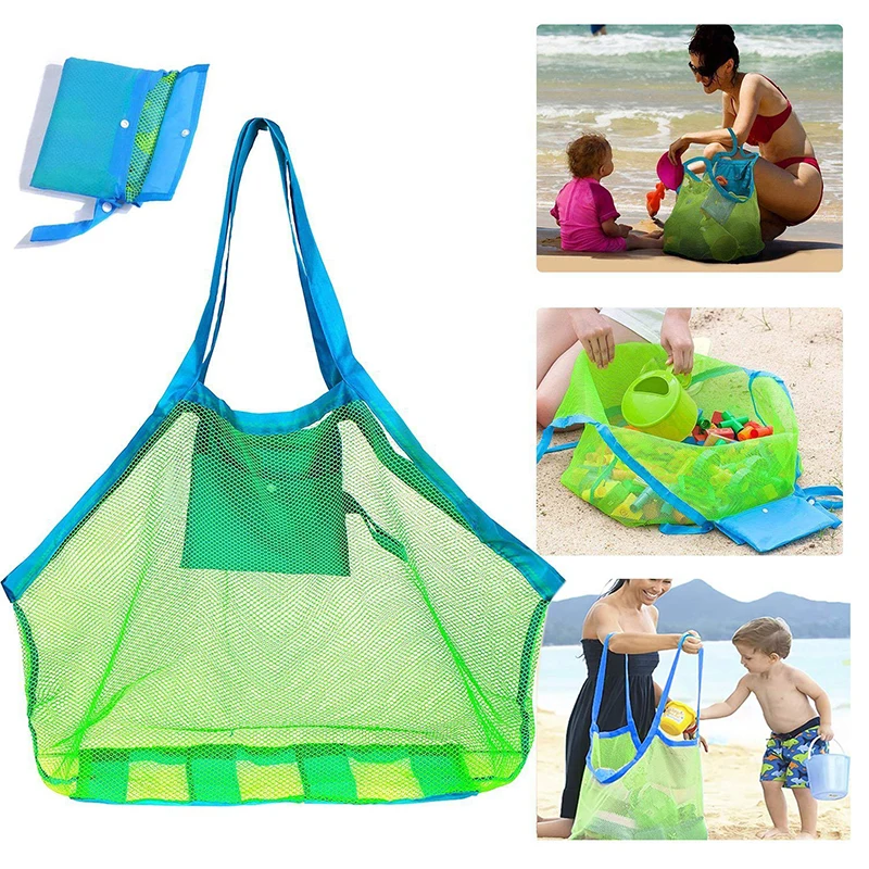 

for Children Sand Bag Away Women Protable Mesh Makeup Bag Kids Bath Cosmetic Beach Large Toys Bag Storage Swimming Bags Towels