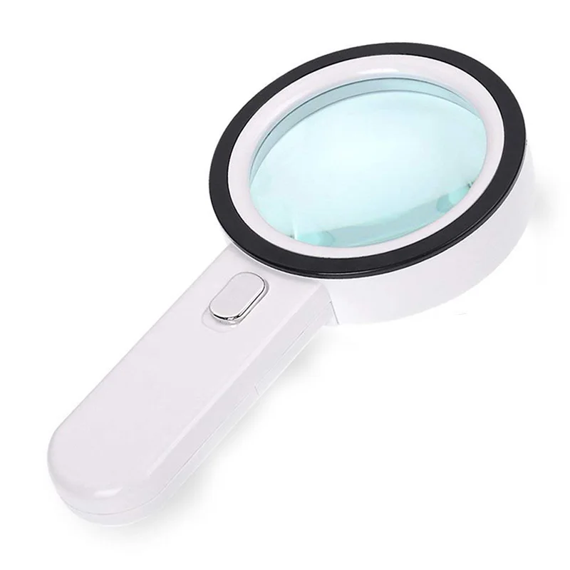 Glass with Light LED Illuminated Magnifier with 3X 45X High Magnification  Lightweight Handheld Drosphip - AliExpress