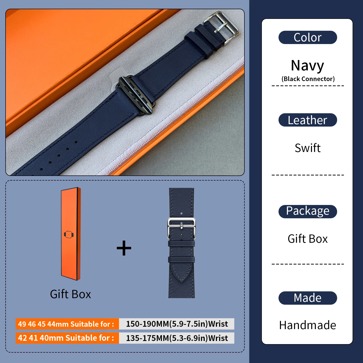 ตัวเลือกสินค้า สายนาฬิกาหนังแท้สุดหรู สำหรับ Apple Watch ทุกรุ่น