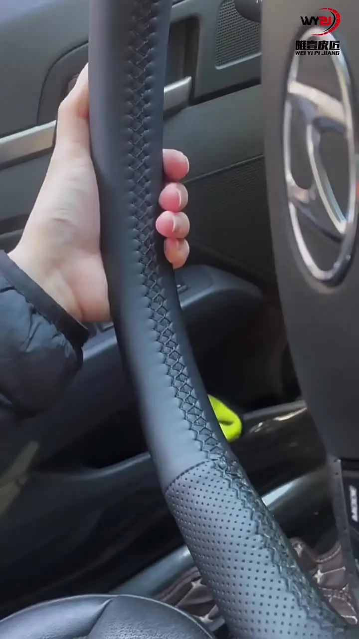 Black Carbon Fiber ABS Steering Wheel Trim Cover For Hyundai Accent 2012-2017