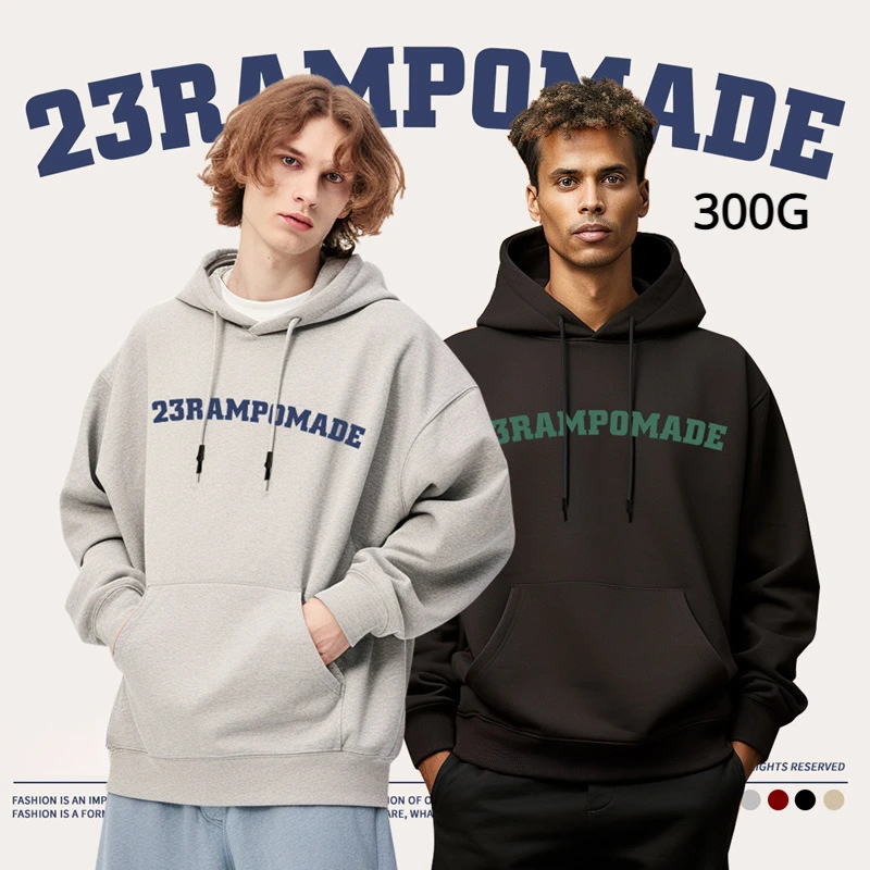 

Letter Print Fashion Men's Hooded Sweatshirt Baggy Casual Soft Comfortable Hip Hop Male Gray Black Apricot Sweatshirt