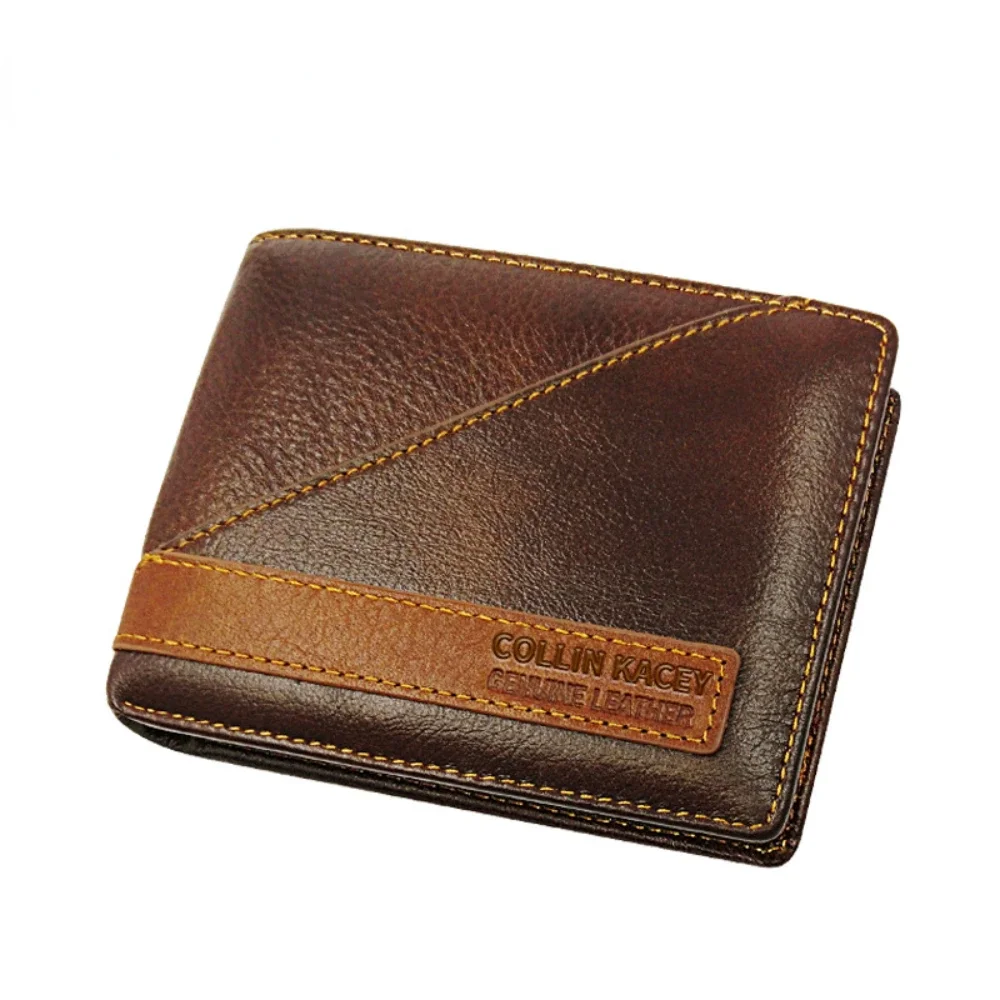 Cartera Grande Hombre Cartera De Cuero Genuino Para Hombre