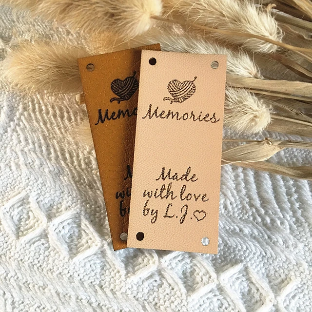 Custom Leather Labels Handmade Items  Personalized Leather Tags Crochet -  30pcs - Aliexpress