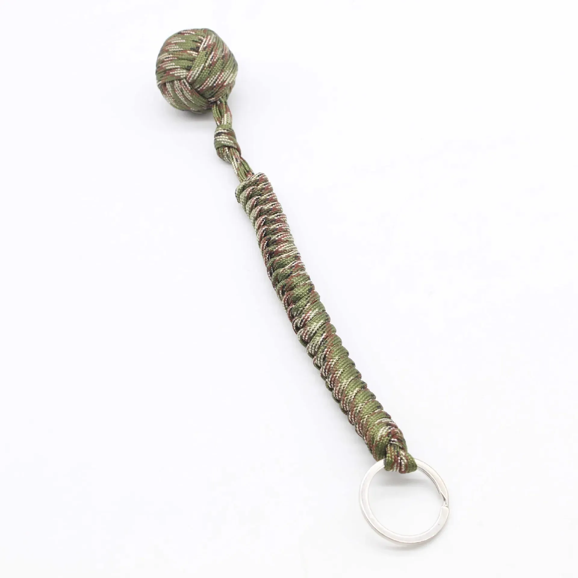 Enhanced Self-Defense Keychain with Braided Monkey Fist Design