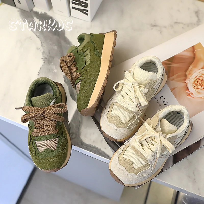 2023 Spring New Kids Sport Sneakers Boys Slip-on Trainers Children Classic Brand Design Chunky Tennis Girls Casual  Travel Shoes 6