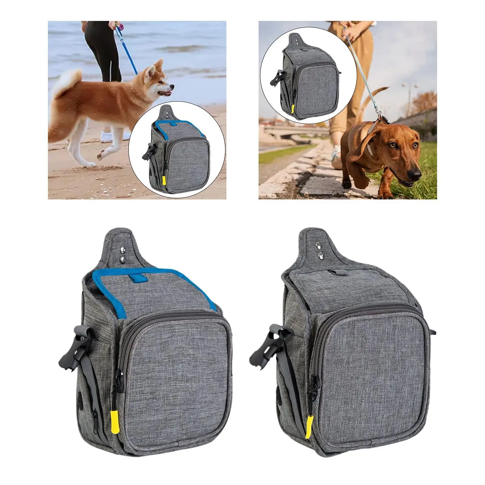 Pet Waist Bag Dog Walking Bag Multi Pocket Waterproof Adjustable Belt Dog Treat