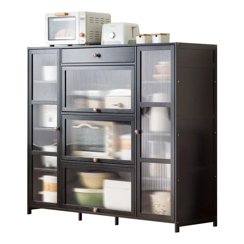 Modern Sideboard Kitchen et Side Table Coffee Bar Wooden Cabinet Display Glass Shelf Wooden Cuisine Mobile Cucina Furniture