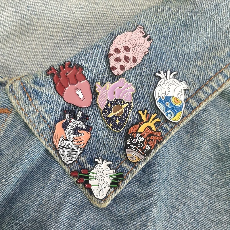 Heart Enamel Pins Viscera Organ Anatomical Brooch Lapel Badge For Students Doctor and Nurse 31 Styles