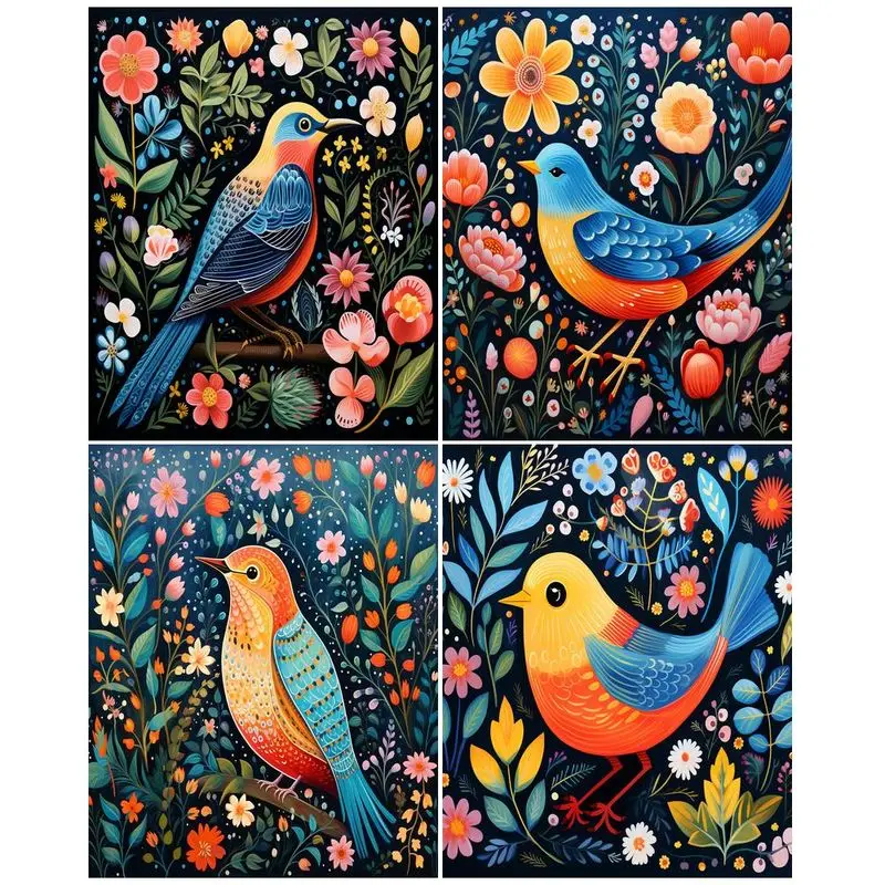 

GATYZTORY Frame Birds DIY Painting By Numbers Home Decor Wall Painting Coloring Paint On Canvas Unique Gift For Wall Art Picture