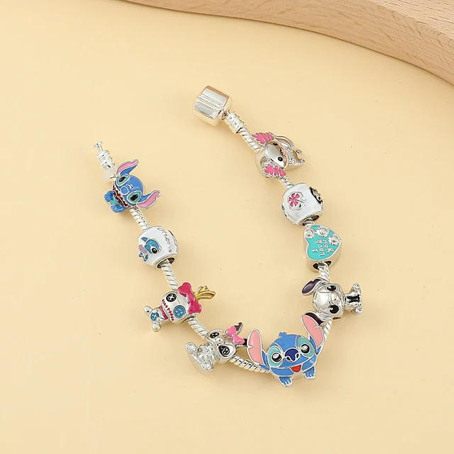 Disney Stitch ispirato braccialetto Cartoon Lilo & Stitch fai da te punto  ciondolo perline di cristallo braccialetto braccialetto per le donne  gioielli regali - AliExpress