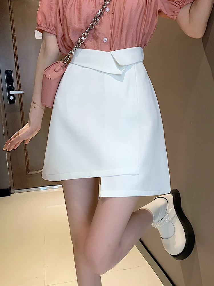 skirt top White Irregular Skirt Summer Thin Section Female 2021 New High Waist Thinner Package Hip Skirt Small A-Line Skirt pink skirt