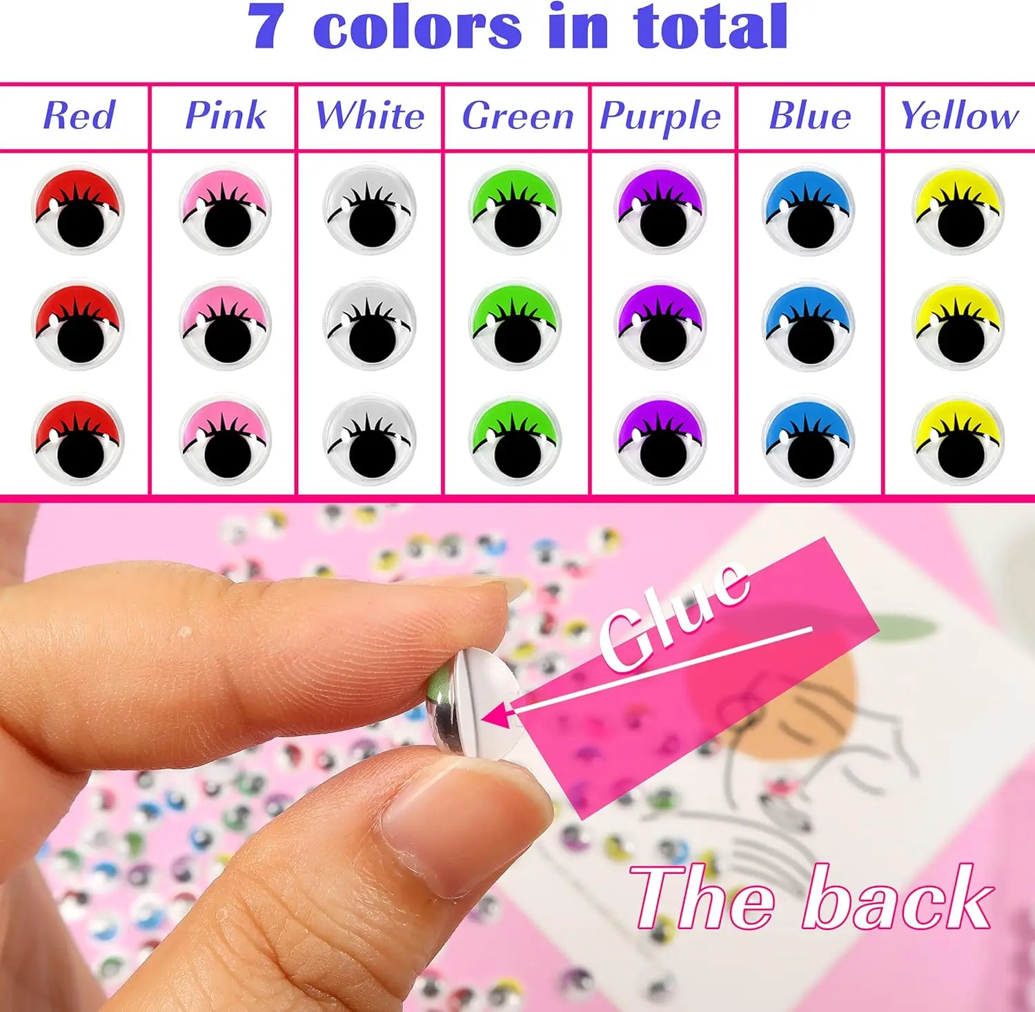 thumbnail image 2 of The Colorations Colorful Eye Stickers, Roll Of 2,000, Fun Eye Stickers For Crafts And Art Projects, Peel & Stick Eyes For Kids To Decorate Their Crafts, Sticker Eyes In Assorted Shapes And Colors 2 of 13