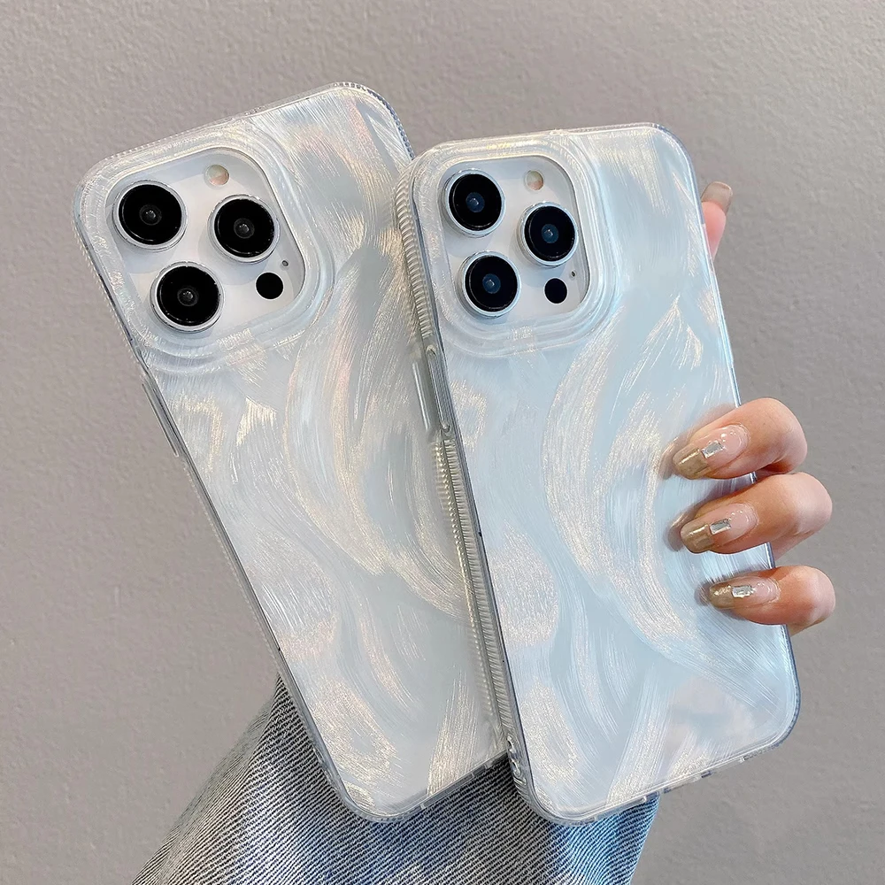 Luxury Gradient Laser Silicone Shockproof Anti-Slip Phone Case with Soft Bumper Cover
