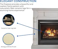 Dual Fuel Ventless Gas Fireplace System with Mantle, Remote Control, 9 Fire Logs, Use with Natural Gas or Liquid Propane 2