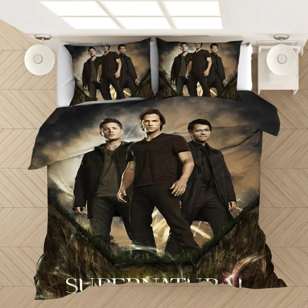 Supernatural Bedding Set Duvet Covers Supernatural TV Series Sam Dean Comforter Bedding Sets Bedclothes Bed Linen(NO Sheet) S40affeb7d0e4406586146768dcb5cfc6H