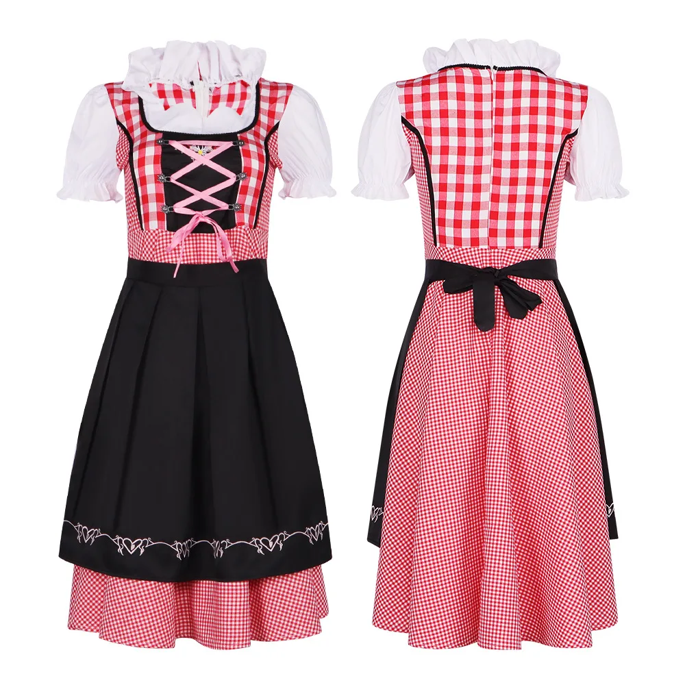 

Women Adult Bavaria Oktoberfest Dress Waitress Maid Costume Bavarian Traditional Gown Carnival Party Outfit Fancy Suit