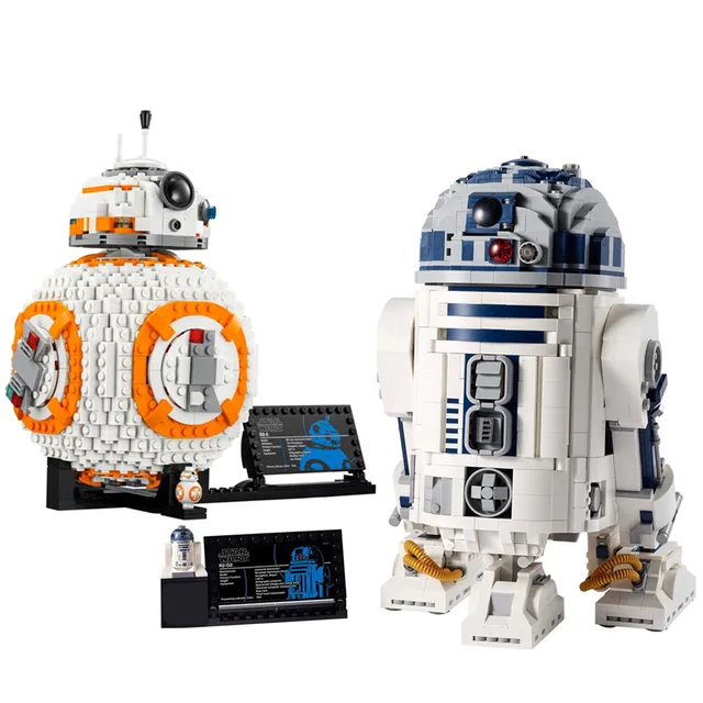 Star space Wars BB-8 BB8 toys R2d2 R2-d2 Robot Model Figures Building Block Bricks Boy Birthday Gift Toy Kid Boys Set 75308 1
