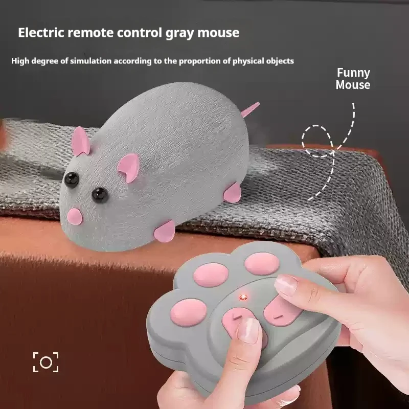Remote Control Mouse Simulation Electronic Pet Toy Plush Material Rechargeable Exquisite Safe Durable Touch Comfortable 5