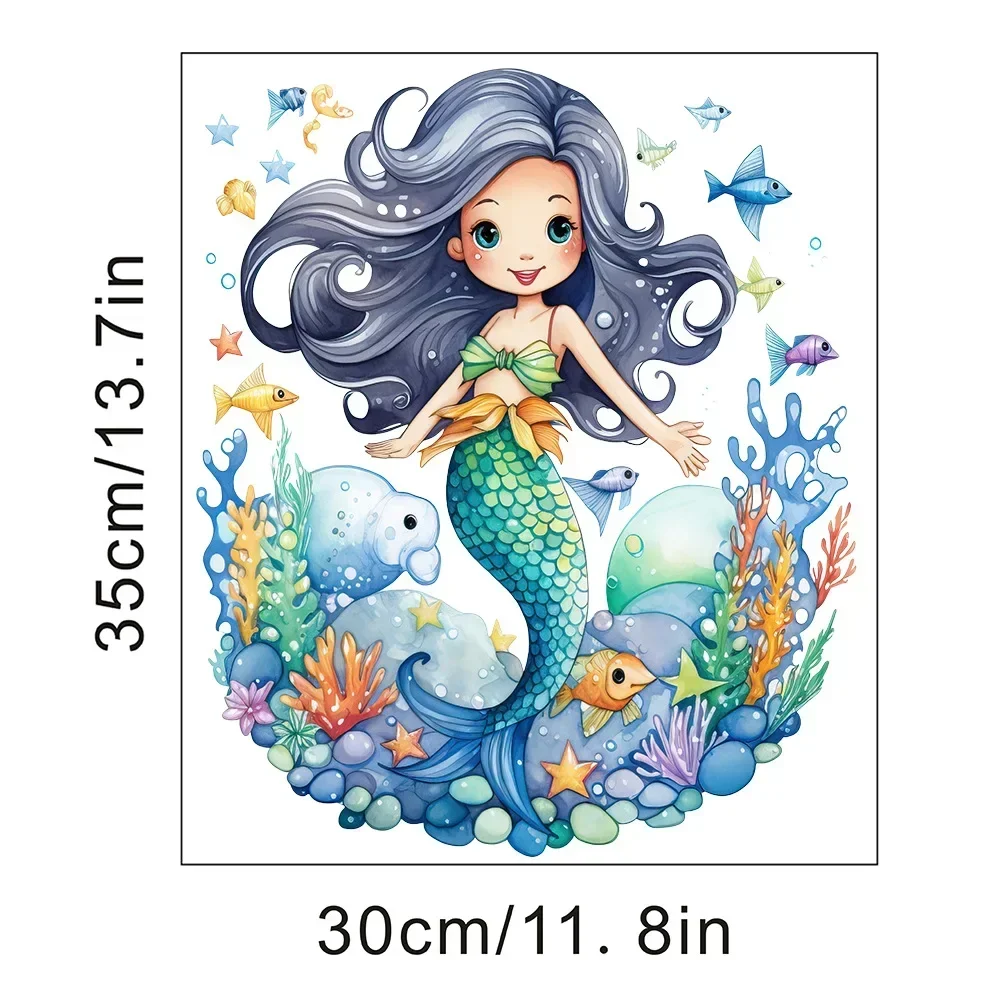 Home Wall Decoration Children's Room Wall Sticker Baby Girl Room Decor PVC Murals Undersea Animal Jellyfish Mermaid Wall Sticker