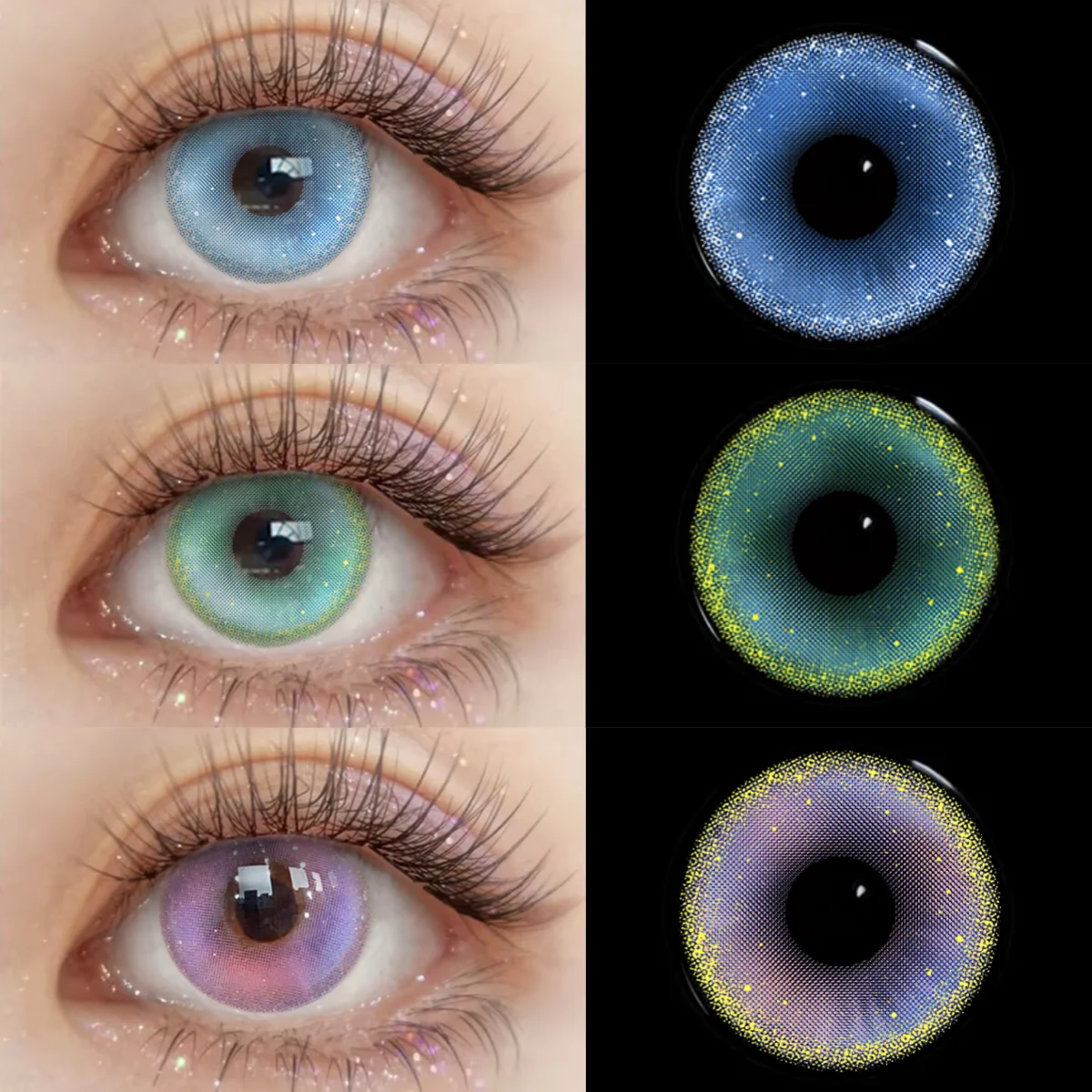 Lalens Stylish Colored Contact Lenses for Daily Eye Makeup & Beauty, Natural Pupil Design, Available in Blue and Pink