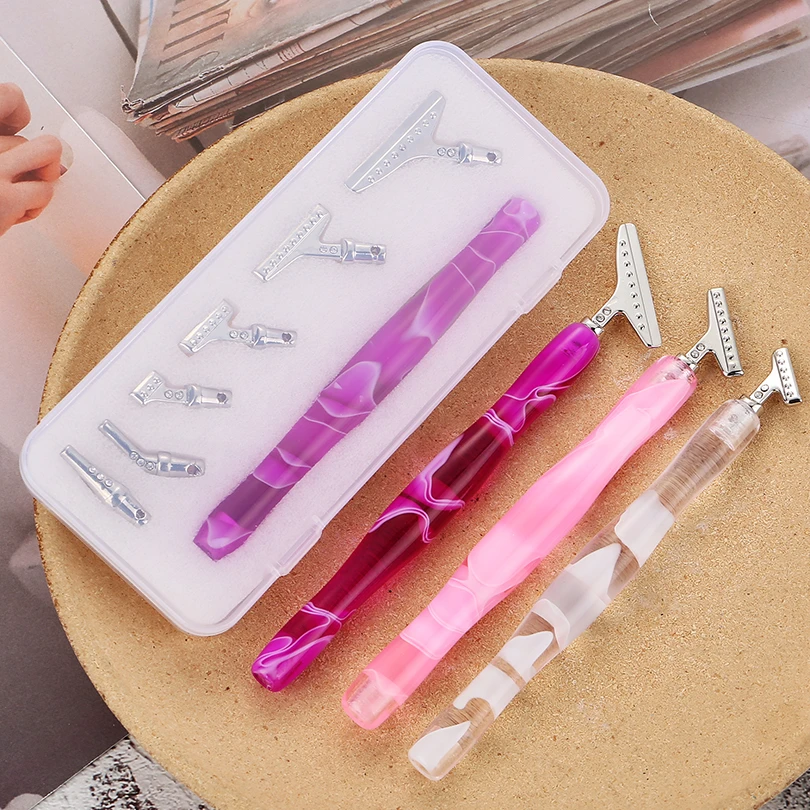 7Pcs Resin Diamond Painting Pen Eco-friendly Alloy Replacement Pen Heads Multi Placers Point Drill Pens DIY Craft Nail Art Tool