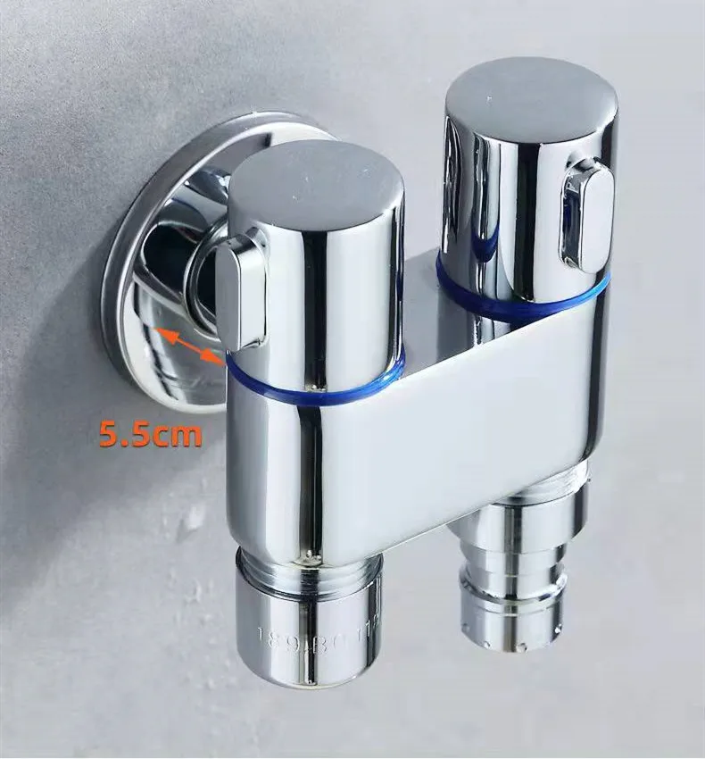 Washing Machine Faucet Double Use Bathroom Bidet Faucet Set Wall Mounted Chrome Black Brass Bibcock