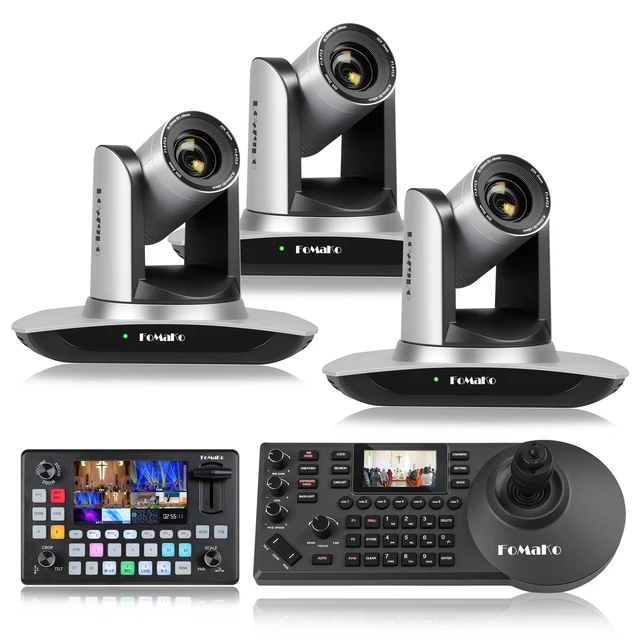 FoMaKo PTZコントロール機能付きビデオスイッチャー　KC601 美品 FoMaKo AI Auto Tracking 20X HDMI PTZ Camera Bundle with PTZ