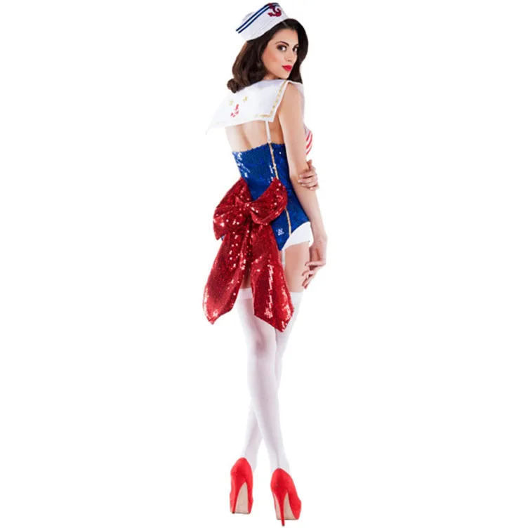 Halloween Carnival Party Women Navy Sailor Costume Nightclub Bar tage Performance Sea Soldier Cosplay Bodysuit