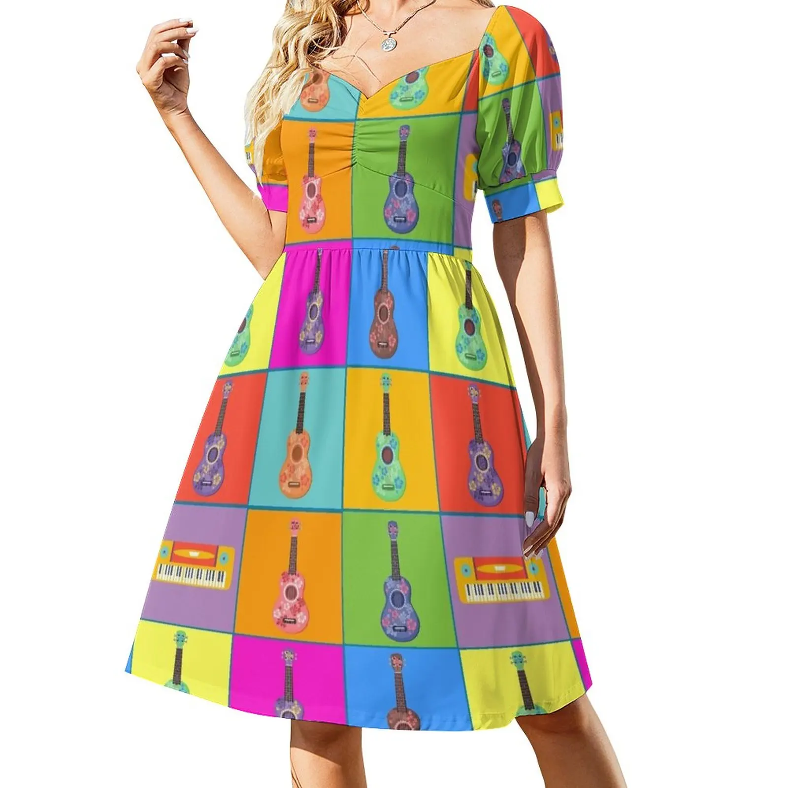 

Pop Ukulele Art Dress Evening gown summer clothes woman dress