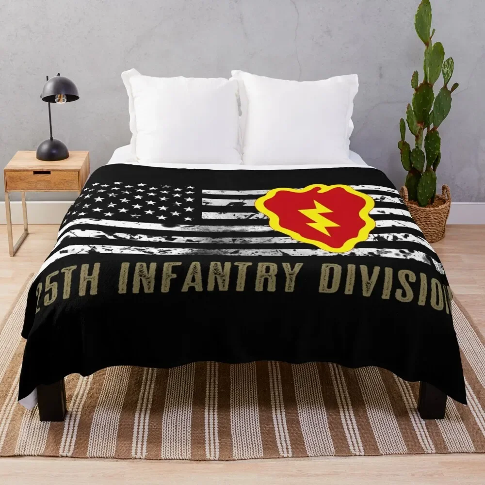 

25th Infantry Division (Distressed Flag) Throw Blanket Thins Soft Furry Fashion Sofas Blankets