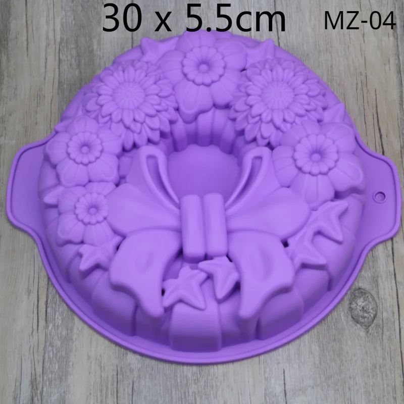 Rocutus Paquete de 3 moldes antiadherentes de silicona con forma de flor  para tartas de pan, moldes de silicona para hornear, bandejas de hornear de