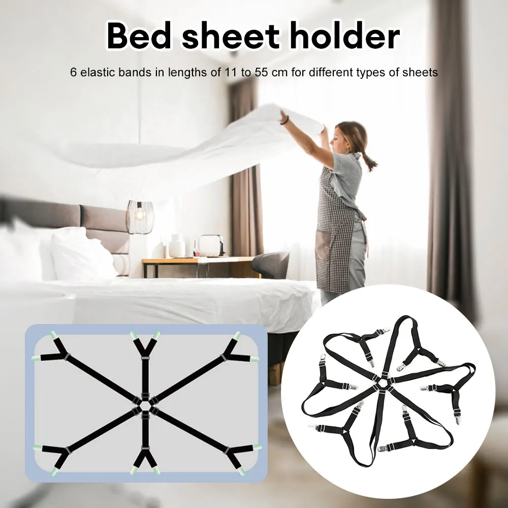 Bed Sheet Clips,Bed Sheet Holder Strap 360 Degree Bed Sheet