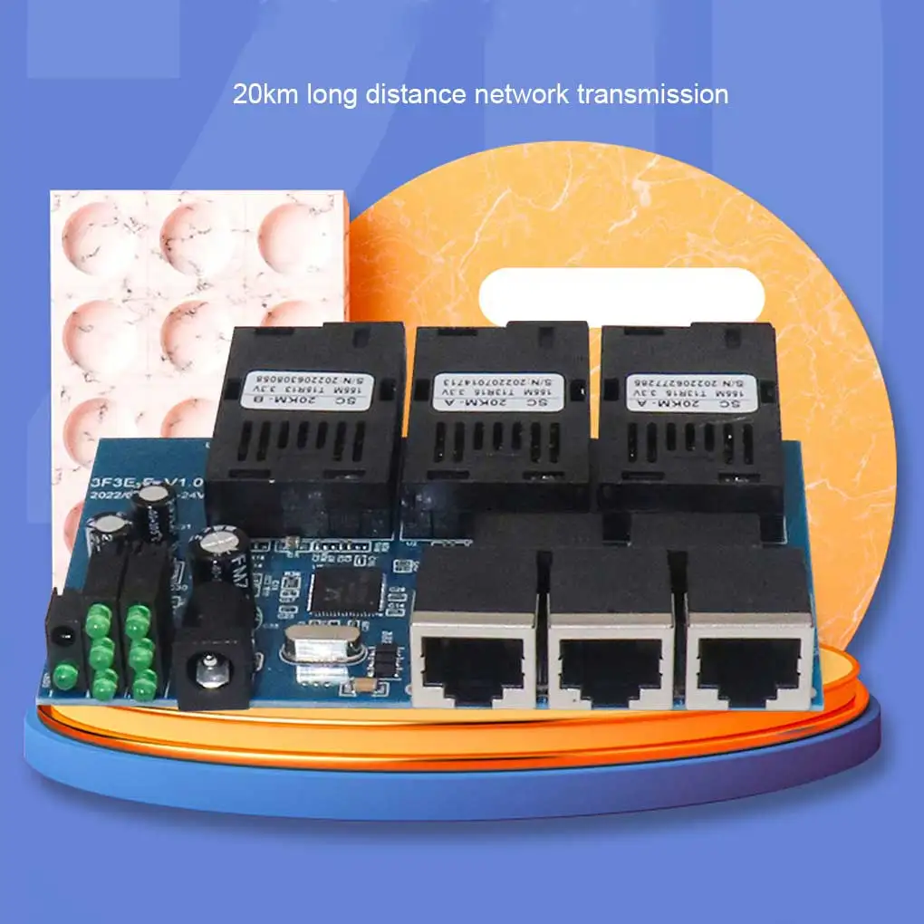 Ethernet Fiber Switch PCBA Module Replacement Hotel Converter Module ZX-BS33-PCBA Electrical Office Converter Module Adapter smart electronics usr es1 w5500 chip new spi to lan ethernet converter tcp ip module