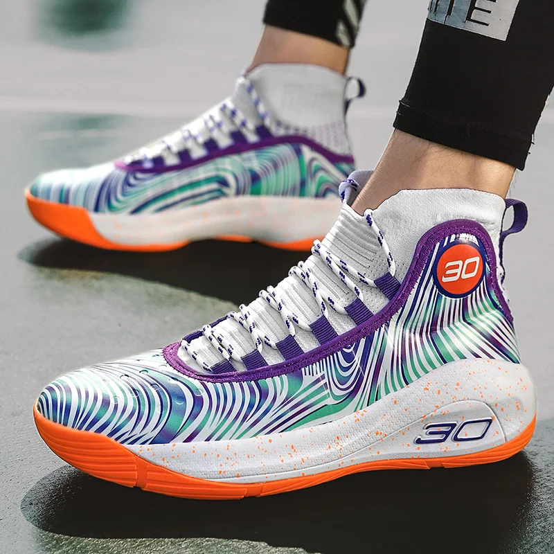 Men's Basketball Shoes  Women Basketball Sneakers Breathable Anti-skid Shock Absorption Training Athletic Sports Shoes