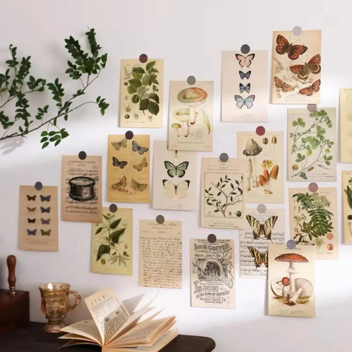 Retro Ancient Forest Animals Plants Specimen Postcard Vintage Creative Writing Greeting Postcards Diar Journals DIY 30 pcs