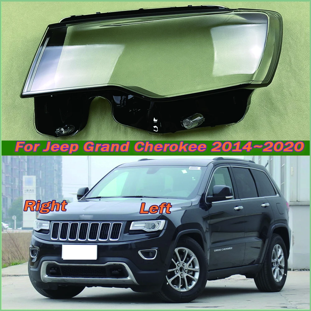 

For Jeep Grand Cherokee 2014~2020 Headlight Lens Cover Transparent Lampshade Headlamp Shell Plexiglass Auto Replacement Parts