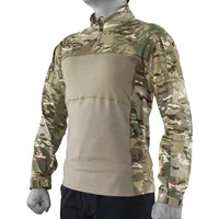 Tactical Shirts Camo 1/4 Long Sleeve Breathable Tops Softair Quick Dry breathable Multicam Outdoor Shirt Military Men Clothing 1