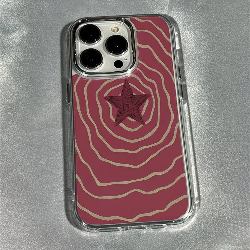 Circle Star Pattern Transparent Phone Case - Stylish Air Cover