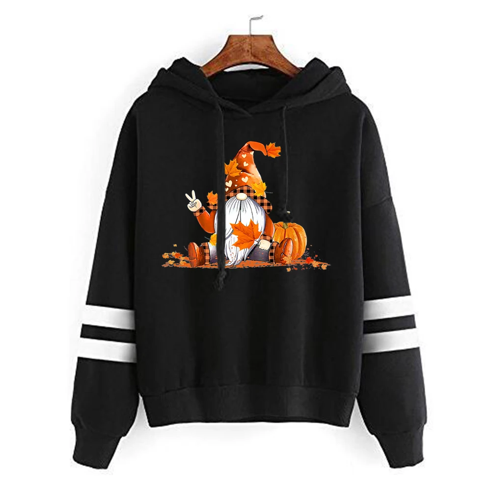 

Толстовки на День Благодарения, гном, тыква, свитшот, Милая зимняя одежда на День Благодарения, женский подарок на День Благодарения