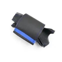 Premium Leather Steering Wheel Cover - Luxury Car Interior Accessory (Blue line - Blue)