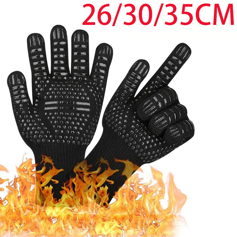 BBQ Gloves Flame Retardant Non Slip Grilling Fire Gloves Heat